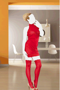 لباس یکدست قرمز همراه جوراب شلواری کد 7313
